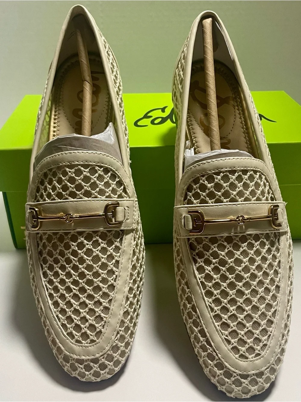 Sam Edelman Loraine Mesh Bit Loafers Ivory Women’s Size 7M